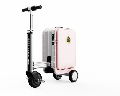 New Mini rideable electric Black pink Silver scooter tech suitcase (luggage) in 2023 - Airwheel SE3S Airwheel Suitcase, Koper Traveling Aesthetic, Koper Traveling, Suitcase Scooter, Scooter Suitcase, Scooter Luggage, Happy Birthday Logo, Mini Suitcase, Scooter Bags