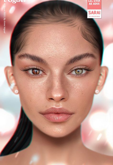 Pageant Photoshoot, Faces Female, The Sims 4 Skin, Sims 4 Cc Makeup, Celebrity Skin, Violet Eyes, Digital Portrait Art, Comic Art Girls, Model Face