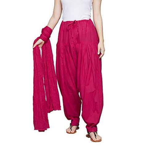 , Material: 100%cotton, Fit: As expected (100%), Colour: Dark-PinkSize: free size, Length: 41" inches, Dupatta: Malmal 2.25mtr, Closur type : Drawstring (Pant rope)Patiala with matching dupatta adds to the ethnic look. These beautiful Patiala dupatta set will make quiet a rich ensemble for your day outNumber of Items: 2; Included Items: 1 Patiala and 1 Dupatta,  #SalwarSuits, 349.00 Check more... Salwar Pattern, Patiala Salwar, India And Pakistan, Ethnic Looks, Wear Pink, Drawstring Pants, Free Size, Skin So Soft, Traditional Outfits