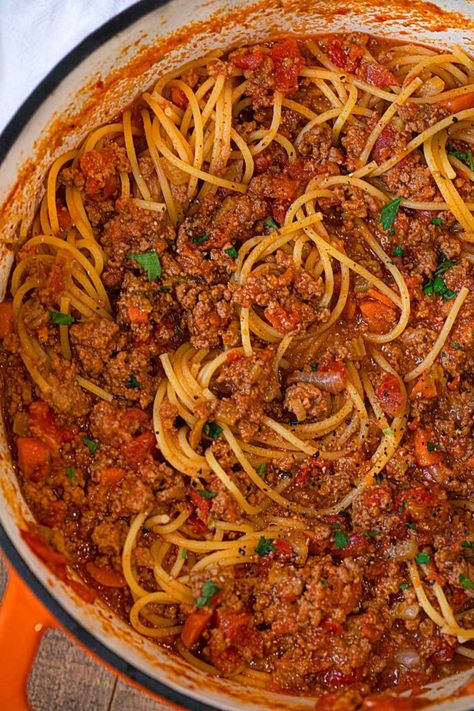 Italian Spaghetti Bolognese with Ground Beef Crockpot Bolognese, Ground Beef Carrots, Best Bolognese Sauce, Slow Cooker Bolognese Sauce, Vegetarian Bolognese, Homemade Bolognese Sauce, Slow Cooker Bolognese, Homemade Bolognese, Bolognese Sauce Recipe