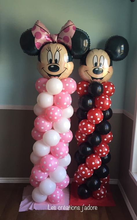 Minnie Mouse Balloon Columns, Minnie Mouse Birthday Theme, Mickey Mouse Birthday Decorations, Minnie Mouse Decorations, Minnie Mouse Balloons, Minnie Mouse Birthday Party Decorations, Minnie Mouse First Birthday, Minnie Mouse Birthday Cakes, Minnie Mouse 1st Birthday