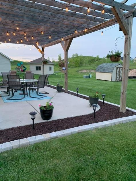 Under Carport Decor, Backyard Builds, Rosemary Sage, Cement Patio, Patio Deck Designs, Backyard Renovations, Backyard Remodel, Outside Patio, Patio Makeover