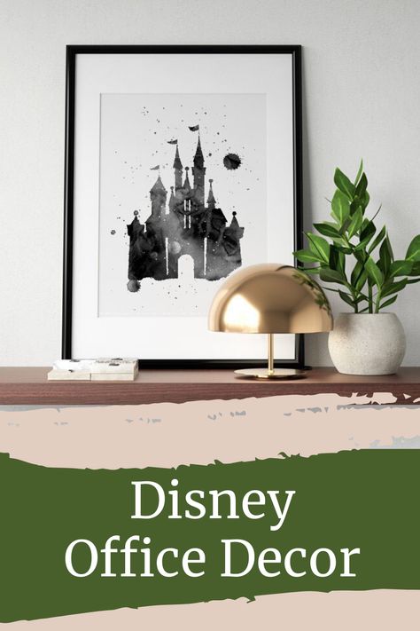 Dgital prints are the most affordable way to decorate your office! With over 60 different prints you're sure to find a piece of art you love! Just purchase, print and hang! Easy Peasy, lemon squeezy. . #disney #disneydecor Disney Minimalist Decor, Subtle Disney Office Decor, Disney Office Decor Ideas, Disney Office Ideas, Disney Home Decor Subtle, Disney Office Decor, Disney Farmhouse, Theme Park Shirts, Disney Office