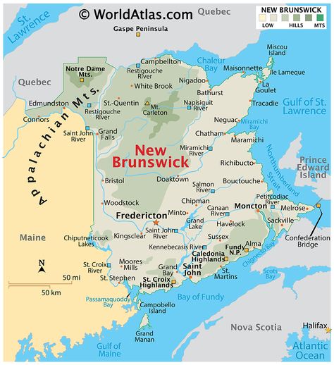 New Brunswick Maps & Facts - World Atlas America Outline, Canadian Baking, Saint Lawrence, Physical Map, World Atlas, North America Map, Geography Map, French Bakery, Grand Lake