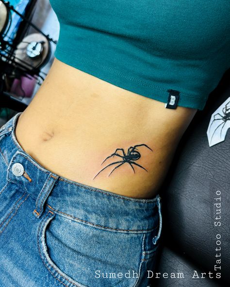 Spider Elbow Tattoos For Women, Spider Tattoo Elbow, Spider Tattoo On Elbow, Spider Tattoo On Collarbone, Spider Stomach Tattoos Women, Cute Spider Tattoo For Women, Spider Tattoo Placement Ideas, Spider Tattoo For Women, Spider Tattoo