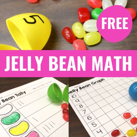 Math First Grade, Math Pages, Math Printables, Plastic Eggs, Jelly Bean, Free Math, 2nd Grade Math, Math Skills, Jelly Beans