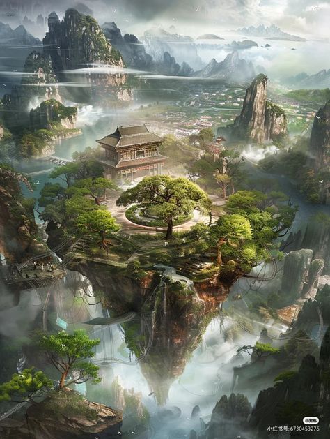 Wuxia Art, Scifi Artwork, Nicky Larson, Chinese Art Painting, Dreamy Artwork, Fantasy Background, Yangzhou, Magic Aesthetic, Landscape Photography Nature