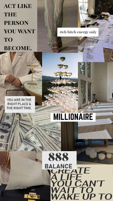 millionaire mindset background 💰 Mindset Background, Success Aesthetic, Aesthetic Vision Board, Dream Believe Achieve, Manifesting Vision Board, Positive Quotes Wallpaper, Life Goals Future, Money Vision Board, Vision Board Images