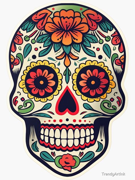 Sugar Skull Design Pattern, Sugar Illustration, Diy Sugar Skull, Mexican Skull Art, Mexican Graphic Design, Mexico Skull, Sugar Skull Drawing, Sugar Skull Illustration, Sugar Skull Artwork