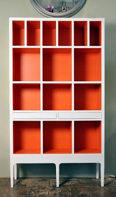 Love in Idleness: Ikea Billy Bookcase Hack Orange Power, Painted Bookshelves, Redo Furniture, Ikea Hack, Furniture Projects, Furniture Makeover, Spring Decor, Home Interior, Shelving Unit