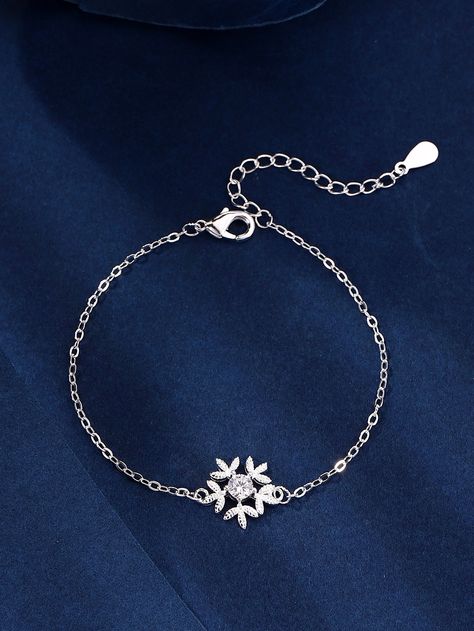 Silver Fashionable Collar  Copper   Embellished   Fashion Jewelry Snowflake Decor, Embellished Fashion, Snowflake Decorations, Fashion Jewelry, Copper, Bracelet, Collar, Silver