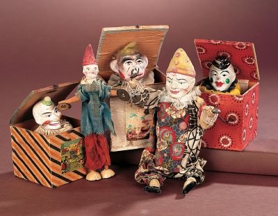 Jack In The Box Clown, Jack In The Box Toy, Circus Toy, Pierrot Clown, Vintage Halloween Images, Punch And Judy, Send In The Clowns, Victorian Dollhouse, Ooak Art Doll