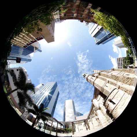 Architecture Old and New skyscrapers. In City of Brisbane Australia Fish Eye , #sponsored, #City, #skyscrapers, #Architecture, #Brisbane, #Eye #ad Brisbane Architecture, Skyscrapers Architecture, Fisheye Photography, City Skyscrapers, A Level Photography, Earth Hour, Fortitude Valley, Fish Eye, Fish Eye Lens