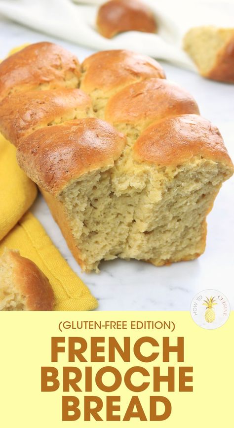 Gluten Free Brioche Bread, Gluten Free Brioche Recipe, Gluten Free Brioche, Gluten Free Bread Maker, Gluten Free French Bread, Gluten Free Desserts Holiday, French Brioche, Homemade Gluten Free Bread, Gluten Free Chocolate Cookies