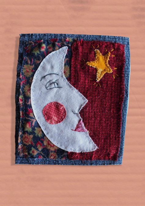 Sewn Patches, Embroidery Patchwork, Patchwork Clothes, Handmade Patch, Boho Denim, Diy Clothes Design, Diy Fashion Clothing, Embroidery Patch, Denim Patches