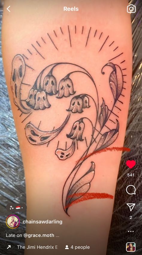 Lily Of The Valley Ghost Tattoo, Ghost Flower Tattoo, Ghost Flower, Ghost Plant, Ghost Drawing, Ghost Tattoo, Lily Of The Valley, Flower Tattoos, The Valley