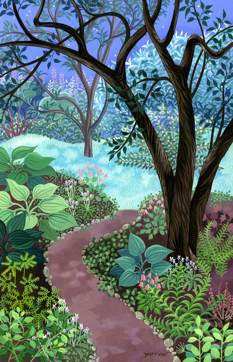 Half Light by Wynn Yarrow - Medium (Giclee Print) -  #Giclee #Light #Medium #Print #Wynn #Yarrow Paradise Landscape, Mountain Path, Lights Artist, Quiet Place, Flower Art Painting, Mural Painting, Acrylic Art, Landscape Art, Landscape Paintings