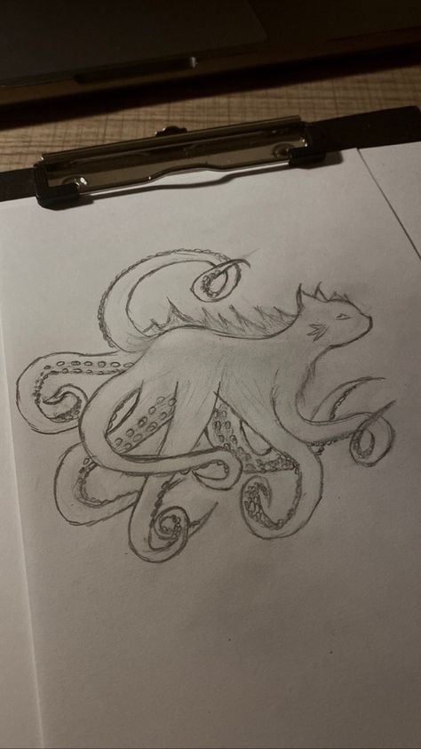 a cat with who has eight octopus arms Octopus Drawing Reference, Cat Octopus, Bio Project, Octopus Drawing, Octopus Art, Things To Crochet, Cat Drawing, Octopus, Drawing Reference