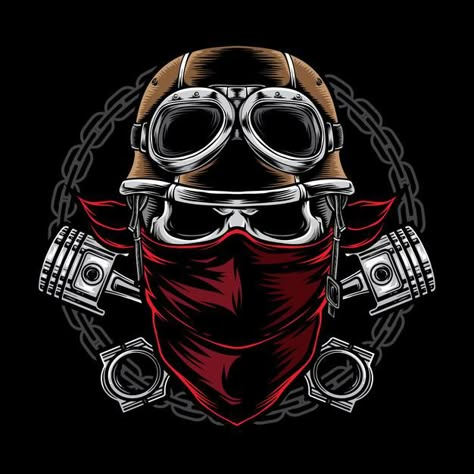 Skull biker with helmet isolated on blac... | Premium Vector #Freepik #vector #cartoon #road #transport #helmet Biker With Helmet, Cartoon Road, Biker Logo Design, Piston Art, Biker Logo, Skull Art Tattoo, Hd Dark Wallpapers, Dark Wallpapers, Road Transport