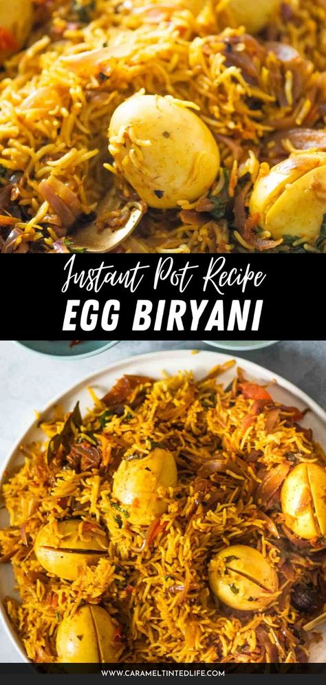 Picture of Egg Biryani Pressure Cooker Boiled Eggs, Instant Pot Biryani, Egg Biryani Recipe, Egg Biryani, Indian Dinner Recipes, Fried Rice With Egg, Potato Pasta, Rice Cooker Recipes, Dum Biryani