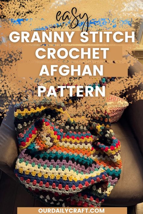 granny stitch crochet afghan pattern Primavera Crochet Blanket, How To Make An Afghan, Afgans Crochet Patterns Free Stitches, Granny Blanket Crochet Pattern, Free Crochet Afghan Patterns Easy, Yarnspirations Patterns Free Crochet, Leftover Yarn Projects Crochet, Scrap Yarn Crochet Blanket, Crochet Scrap Blanket