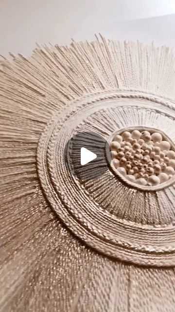 Macrame, weaving, crochet, fiberart supplies on Instagram: "Video van @artlady_olga  . #canvas #canvasart #canvasartwork #fiberart #fiberartist #mandala #mandaladesign #sunshine #fibercanvas #goldensun  #crea8 #diywalldecor #diy" Macrame On Canvas, Macrame Wreaths, Macrame Knots Diy, Weaving Crochet, Macrame Weaving, Mandala Canvas, Knots Diy, Golden Sun, Macrame Knots