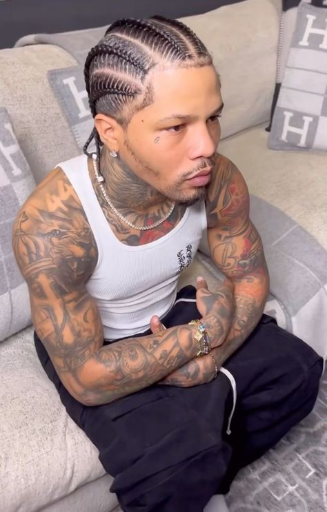 Fanum Braid, 4 Braids Hairstyle Men, Men Short Braids Hairstyles, Jordan Clarkson Braids, Gervonta Davis Braids, 6 Braids Men, Men's Braids Styles, 6 Cornrow Braids Men, Stitch Braids Men