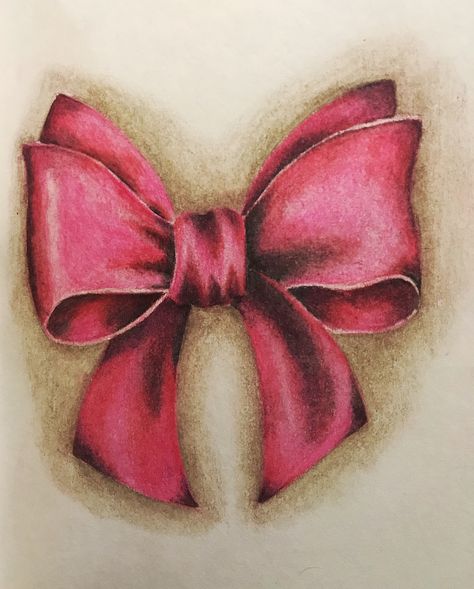 Small Colour Pencil Drawings, Object Drawing With Colour, Colour Pencil Object Drawing, Color Pencil Art Beginner, Realistic Bow Drawing, Realistic Object Drawing Colored Pencils, Easy Colour Pencil Art, Colorpencils Drawing Idea, Color Pencil Drawing Easy Cute