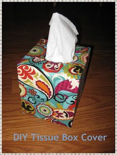 DIY Tissue Box Cover (no sew!)         My aunt helped me make a tissue box cover using a template and I just fell in love. Well, after a... Box Covers Diy, Diy Tissue Box Cover, Foam Projects, Kleenex Box Cover, Bathroom Powder Room, Plant Pot Covers, Tissue Cover, Kleenex Box, Love Well