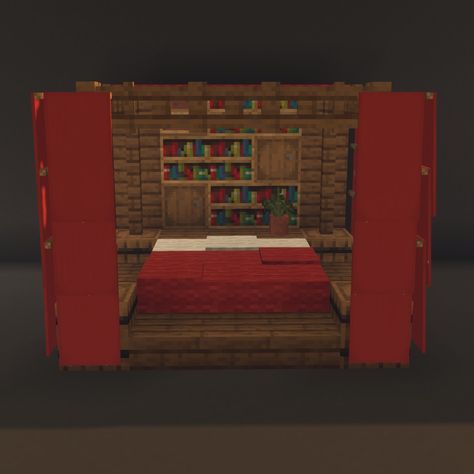 Minecraft Bed Ideas In Game, Minecraft Bedroom Ideas In Game, Minecraft Inn, Minecraft Bed Designs, Minecraft Bed Ideas, Minecraft Details, Minecraft Bedding, Minecraft Decor, Minecraft Bed