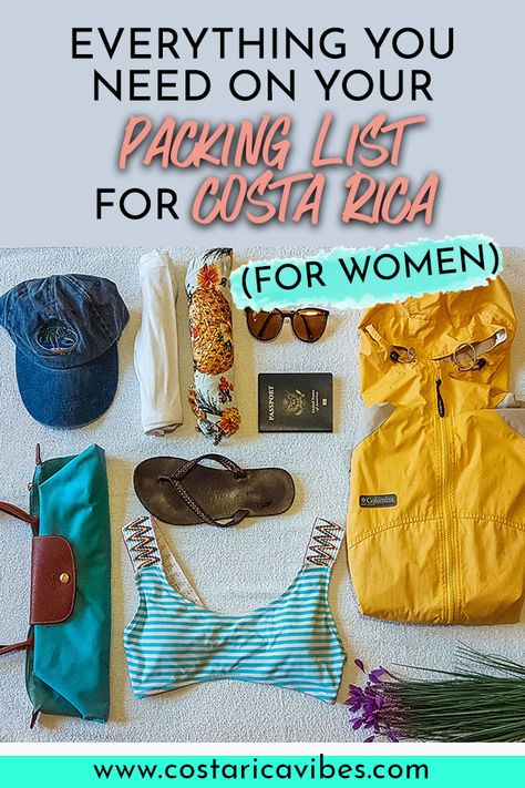 If you are packing for Costa Rica as a woman your first thought might be sundresses and bikinis. However there are a lot of other things you should pack as well. Find out everything with this complete Costa Rica packing list. #CostaRica #packinglist What To Pack For Costa Rica, Costa Rica Packing List Women, Costa Rica Travel Outfits, Packing For Costa Rica, Bahamas Cruise Packing List, Costa Rica Packing List, Costa Rica Packing, Summer Camp Packing List, Business Trip Packing List