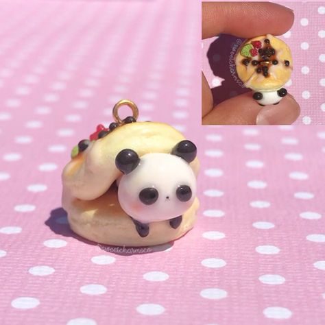 Clay Panda, Souffle Pancakes, Boba Drink, Polymer Clay Charms, Clay Charms, Hi Guys, Kawaii Art, Coupon Code, Pancakes