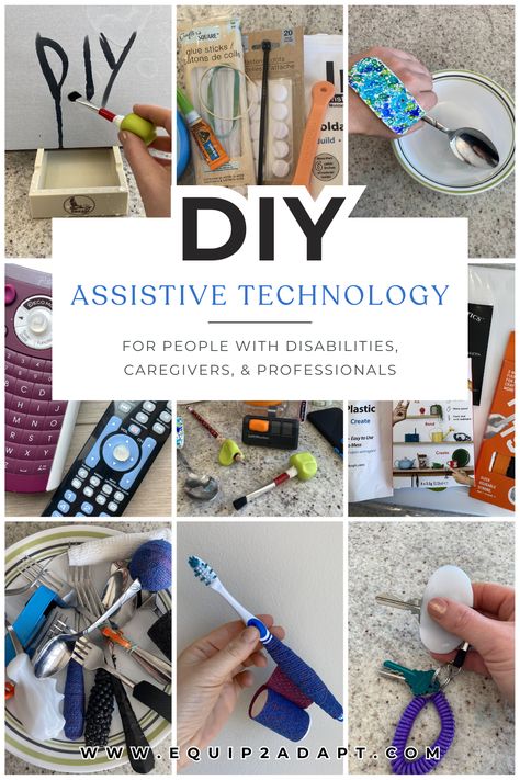 Find resources to equip people with diverse abilities to adapt to challenges using empowering assistive technology and accessibility resources. Find DIY assistive technology guides, product recommendations, and more. We cover adaptive equipment, mobility equipment, durable medical equipment, and environmental accessibility too! Diy Adaptive Equipment Occupational Therapy Assistive Technology, Adaptive Devices Diy, Adaptive Equipment Diy Homemade, Diy Assistive Technology, Diy Adaptive Equipment, Adaptive Art Projects Special Needs, Adaptive Equipment Occupational Therapy, Occupational Therapy Equipment, Adaptive Equipment Diy