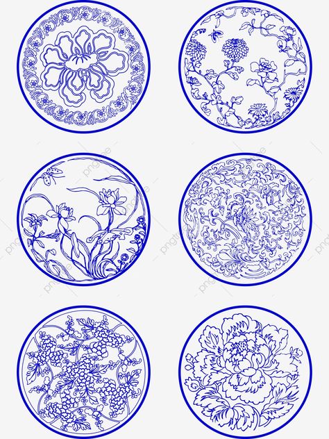 Chinese Patterns Traditional, Chinese Flower Pattern, Chinese Porcelain Pattern, Blue Ink Tattoos, Chinese Traditional Art, Chinese Flowers, Traditional Flower, Chinese Flower, Chinese Pattern