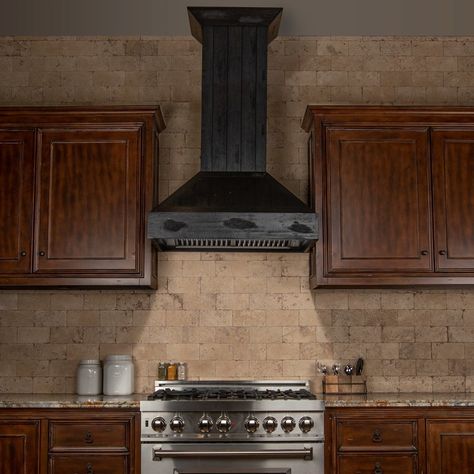 Broan Chimney Range Hood, What Size Range Hood For 48”, Wood Shiplap Wall, Wooden Range Hood, Shiplap Wood, 48” Copper Range Hood, Wood Range Hood, Copper Range Hood, Wall Mount Range Hood