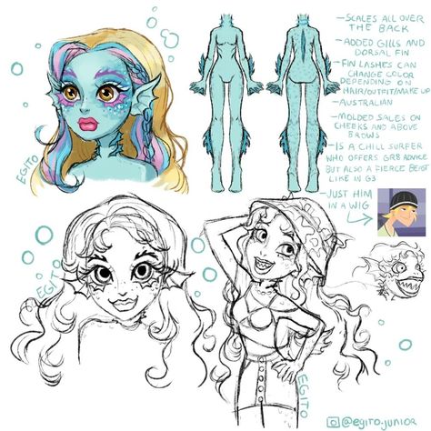 Arte Monster High, Monster High Pictures, Lagoona Blue, Monster High Art, Monster High Characters, Character Sketches, Sea Monsters, Mystical Creatures, High Art