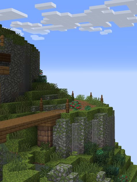 Minecraft Ewok Village, Mountain Builds Minecraft, Minecraft Train Tracks, Minecraft Rocks, Minecraft Farmhouse, Minecraft Mountain, Minecraft Images, Minecraft Interior Design, Bangunan Minecraft