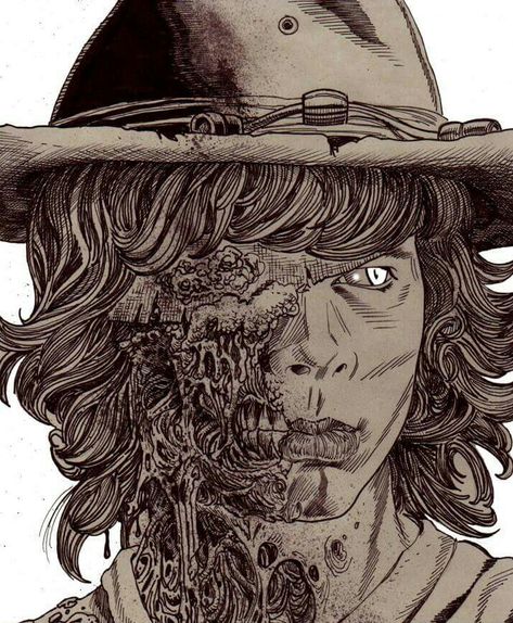 CARL GRIMES WALKER Carl Grimes Comic, Zombie Portrait, Tha Walking Dead, Carl Twd, Carl The Walking Dead, Arrow Poster, Walking Dead Fan Art, Walking Dead Characters, Twd Comics