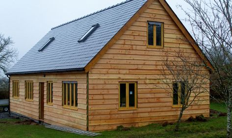 Wood Siding Cottage, Wood Siding House, Simple Cabin, Engineered Wood Siding, Shake Shingle, Sawn Timber, Siding Options, Sweet Chestnut, House Cladding