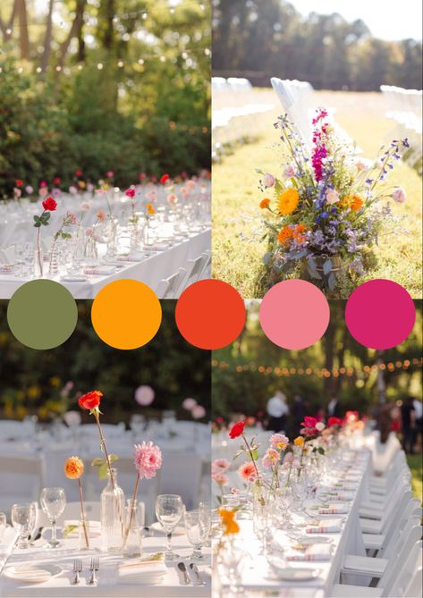 Wedding Theme Color Schemes, Wildflower Wedding Theme, Instagram Mom, Eclectic Wedding, Bright Wedding, Wedding Palette, Future Wedding Plans, Wedding Theme Colors, Social Media Services