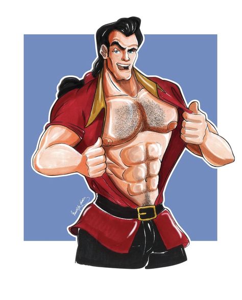 Disney Gaston, Gaston Disney, Gaston Fanart, Male Disney Characters, Disney Characters Genderbend, Gaston Beauty And The Beast, Disney Dudes, Disney Gender Swap, Disney Png