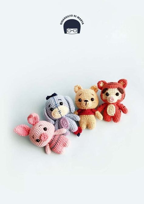 Winnie and Friends | PDF | Crochet | Folk Art Toy Art, Fun Size, Bag Charms, Freddy Krueger, The Doll, Half Double Crochet, Size Pattern, Doll Pattern, Crochet Patterns Amigurumi