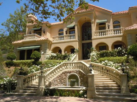 Mansion Exterior, 20th Century Studios, Dream House Rooms, Building Art, Mediterranean Homes, Cute House, Dream House Exterior, House Inspo, Dream Home Design