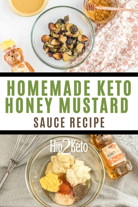 Here is a keto honey mustard recipe that is a great addition to keto snacks, appetizers and more. While most store-bought honey mustard isn't made with honey at all, this recipe is made with keto friendly honey. Keto Honey Mustard, Hip2keto Recipes, Honey Mustard Recipe, Keto Honey, Honey Mustard Sauce Recipe, Keto Condiments, Keto Bbq Sauce, Honey Mustard Recipes, Honey Mustard Dipping Sauce