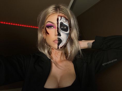 Killer Clown Makeup Easy, Womans Scary Clown Makeup, Creepy Clown Makeup Tutorial, Scream Halloween Costume, Creepy Girl Clown Makeup, Movie Makeup, Special Makeup, Terrifier Makeup Girl, Cute Halloween Makeup