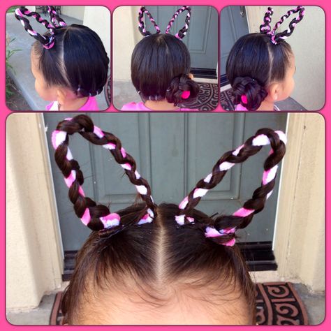 Easter bunny ears hair style Cute Easter Hairstyles For Kids, Bunny Ear Hairstyle, Bunny Ears Hairstyle, Cute Hairstyles For Easter, Easter Hair Styles, Bunny Hairstyle, Cute Easter Hairstyles, Girly Hairstyle, Crazy Hair For Kids