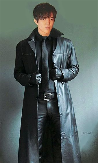 Mens Leather Coats, Long Leather Coat, Winter Trench Coat, Trench Coat Men, Leather Trench, Long Trench Coat, Trench Coat Black, Leather Trench Coat, Coat Outfits