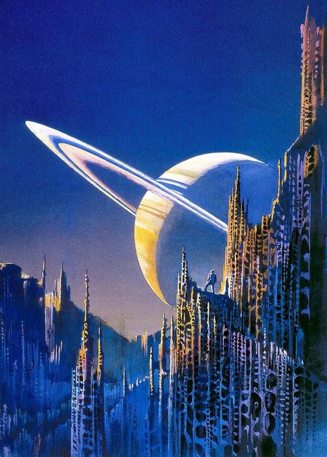 Bruce Pennington, 70s Sci Fi Art, Arte Alien, Classic Sci Fi, Alien Planet, Sci Fi Books, Alien Worlds, Science Fiction Art, Space Opera