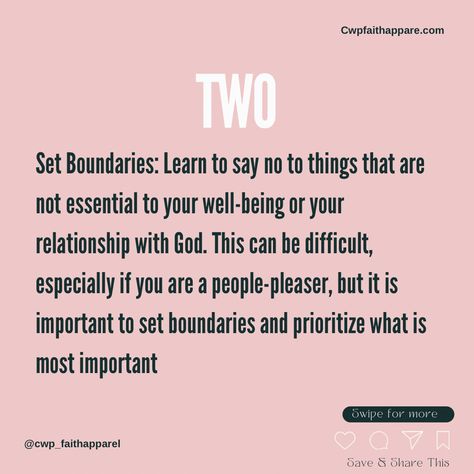 🌟 Finding balance as a Christian woman is not just about juggling responsibilities – it's about thriving in every aspect of life! In order to fully function and radiate God's light, it's crucial to prioritize four key elements: 1️⃣ Prioritize time with God: Start each day with prayer, scripture, and reflection. Let His presence guide your steps. 2️⃣ Set boundaries: Protect your mental, emotional, and spiritual well-being by establishing healthy boundaries in relationships, work, and leisu... Boundaries In Relationships, God's Light, Time With God, Better Communication, Set Boundaries, In His Presence, Christian Woman, Learning To Say No, Find Balance