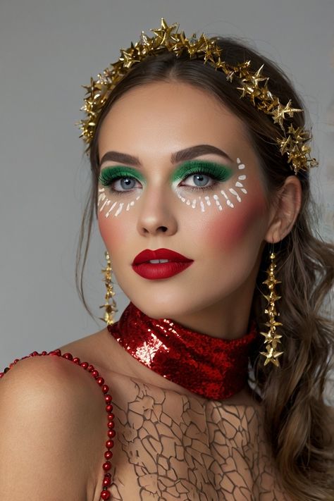 Get ready to shine this holiday season with our 6 stunning Christmas makeup ideas! From festive glitter to elegant classic looks, these creative styles will elevate your holiday celebrations. Whether you're attending a party or enjoying a cozy gathering, these makeup tips will help you stand out and sparkle. Discover the perfect blend of colors and techniques to make your Christmas unforgettable. Embrace the magic of the season with these inspiring makeup ideas! New Year Makeup Looks, Creative Christmas Makeup, New Year Makeup, Christmas Makeup Ideas, Makeup Advertisement, New Year's Makeup, Perfect Makeup Look, Christmas Makeup Look, Cozy Gathering